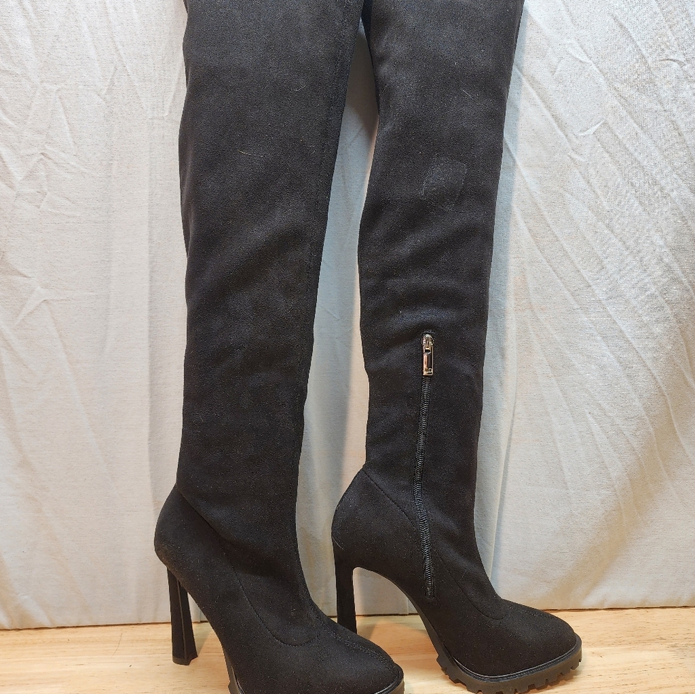 JLo Elegant Black Over-the-Knee Boots Size 7